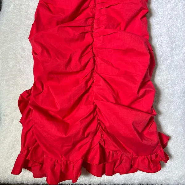 Tiger Mist Red Millie Ruched Mini Dress - Image 10