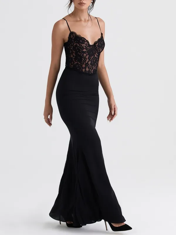 House of CB Cara Black Lace Corset Maxi Dress XL - Image 2