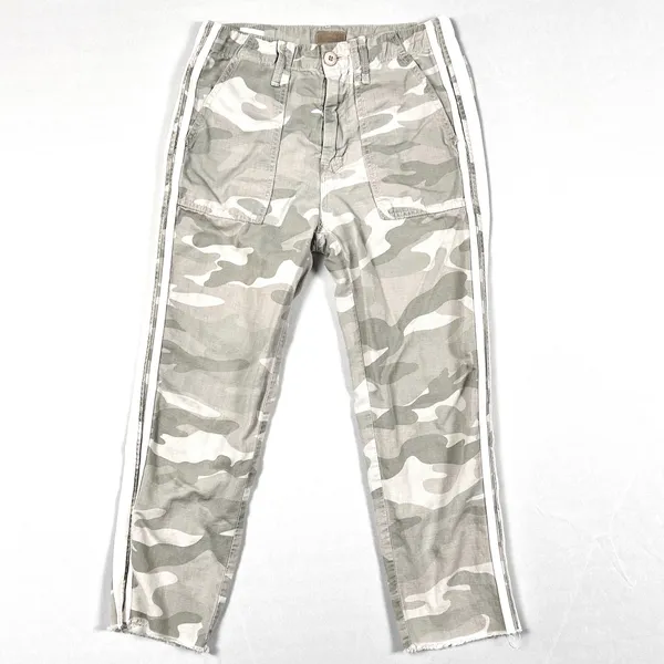 Mother The Shaker Chop Crop Fray Pants Womens 25 Camo Stripe Desert Print - Image 4