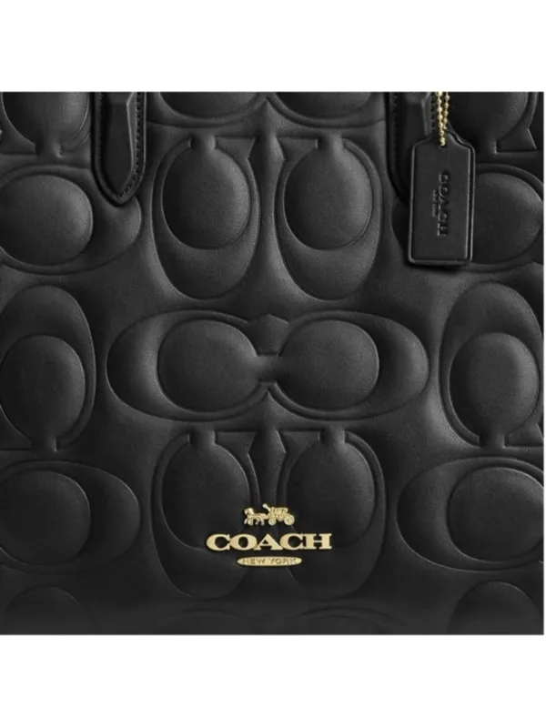 NEW Coach Maggie Tote Black Signature Embossed Leather CY672 NWT - Image 8