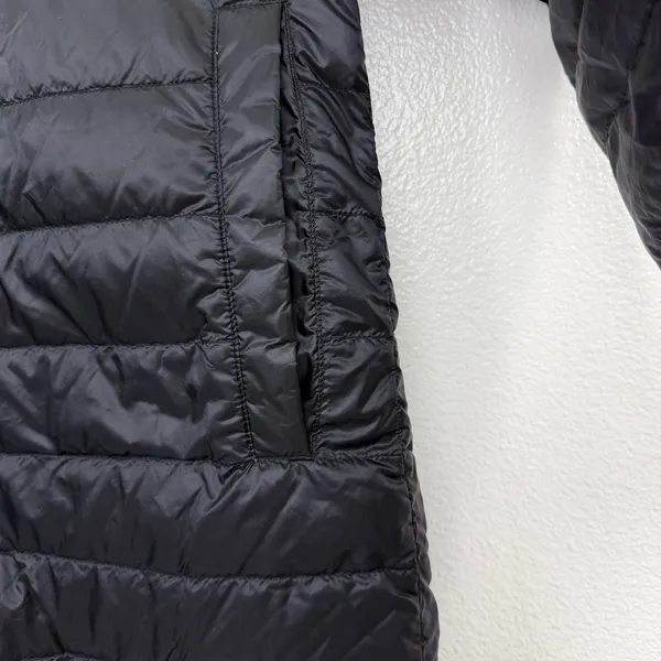 Athleta Jacket Womens OS Black Green Reversible Down Puffer Full Zip Coat Pocket - Image 5