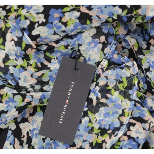 NEW Tommy Hilfiger Chiffon Floral Fit & Flare Dress Sky Captain / Blue Multi 4 - Image 3