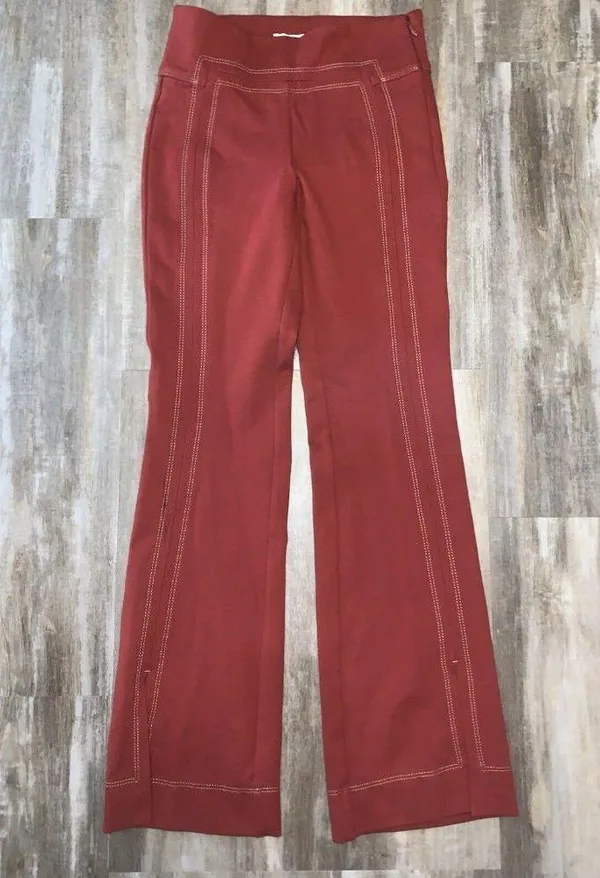 NEW Anthropologie Essential Trouser Pant Red White - Image 2