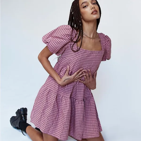 Princess Polly Zalia Mini Dress in Pink / Brown Size 4 New with tag - Image 2