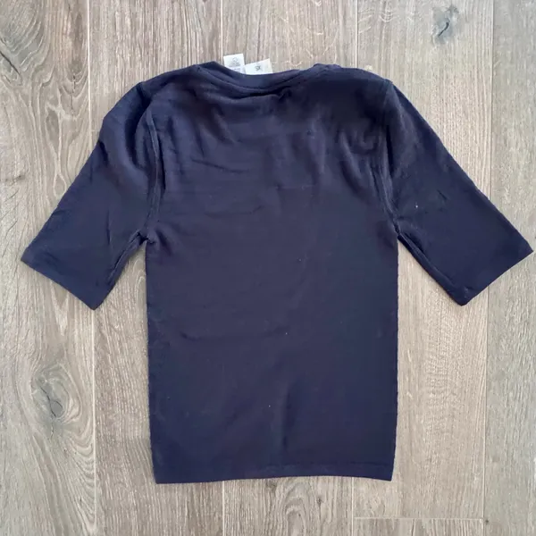 CALIA Seamless Crop Tee Elbow Sleeve Black XS Ribbed Sporty NEW - Image 5
