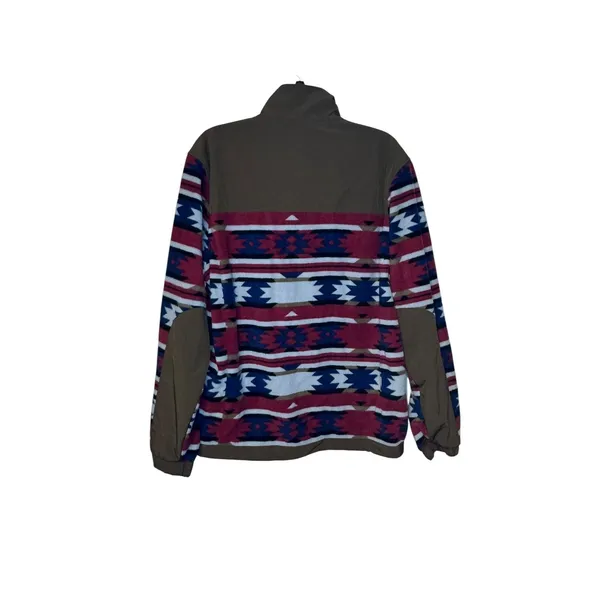 Hooey Women's Sweater Aztec Print Full Zip Ride-Tight Elastic Cuffs Brown‎ Large - Image 7