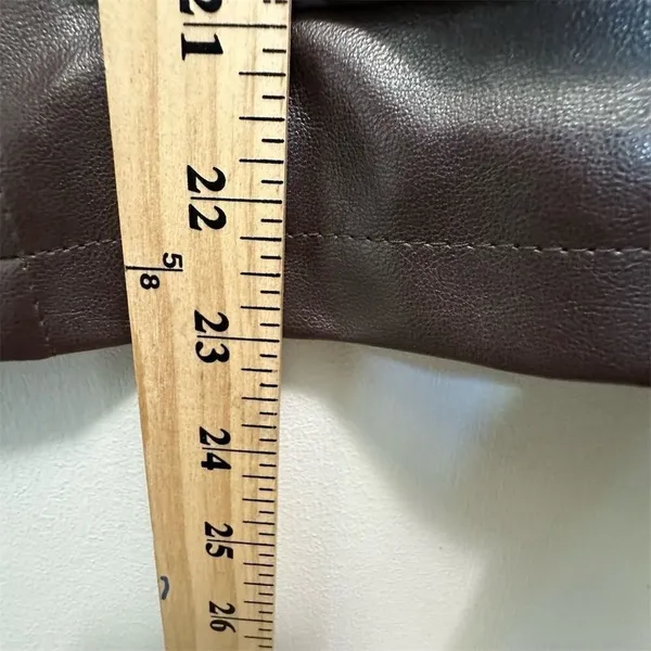 NEW Beware Women's Brown Utility Jacket Size M Faux Leather Biker Military‎ - Image 7