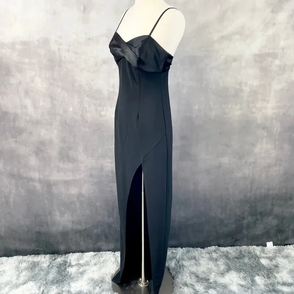 DB Studio Maxi Dress Women Size 4 High Slit Twist Front Formal Prom Gala Y2K 90s - Image 3