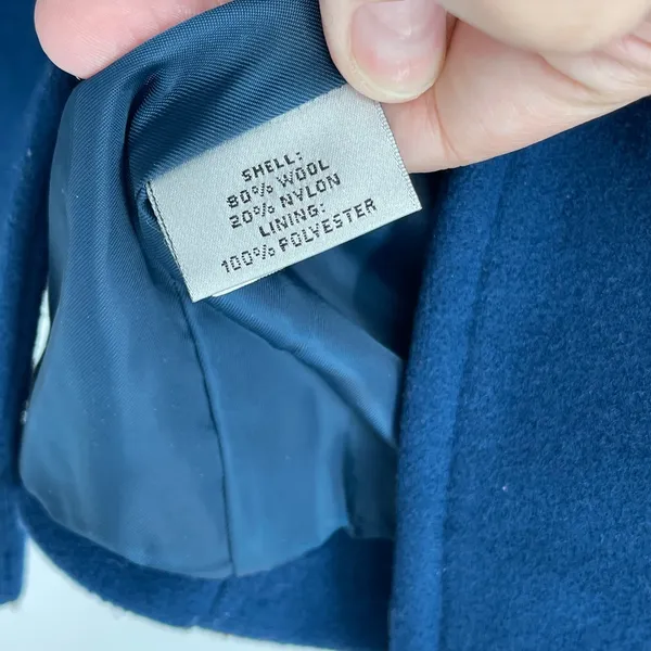 Preston of York Women's Blue Wool Blend Button Front Coat Size‎ 8 - Image 4
