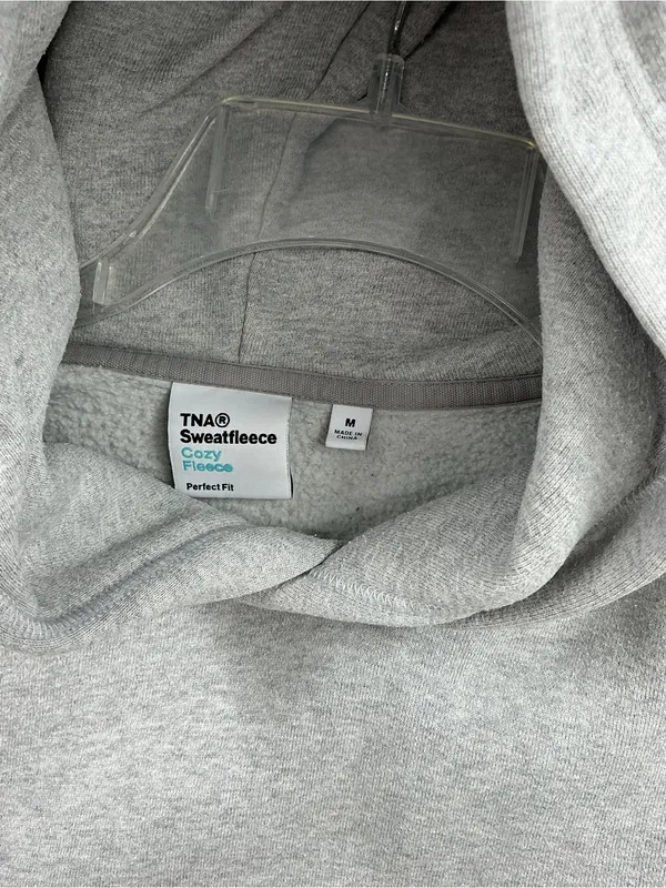 TNA Light Gray Hoodie Pullover 948 Size M - Image 3