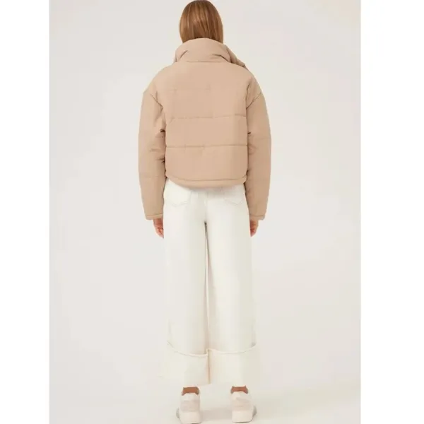 THE FIFTH LABEL Designer Beige Puffer Jacket Women’s Sz S Coat Trendy Fit - Image 2