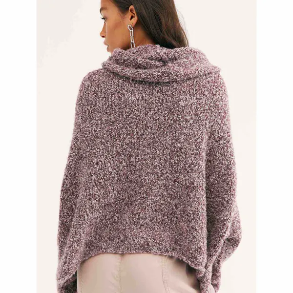 Free People Purple Cowl Neck Oversized BFF Sweater Medium - Image 2