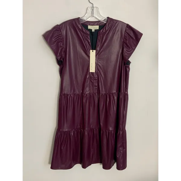 Pinch Deep Wine Faux Leather Dress NWT size‎ medium - Image 2