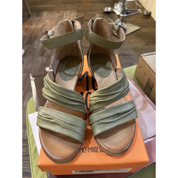 Miz Mooz - Leather Heeled Sandals - Cassie - Sage Green - Size 38 US 7 - Image 2