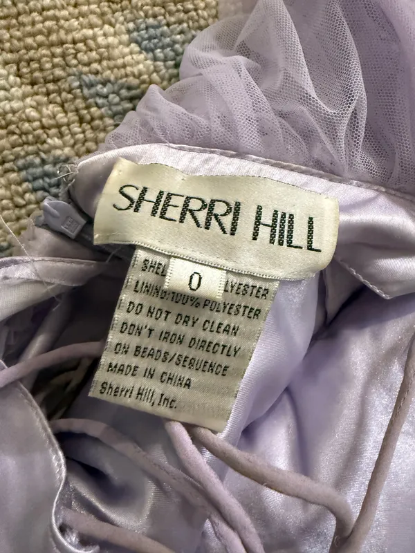 Sherri Hill Prom Dress Lilac Floral Lace Sparkles - Image 6