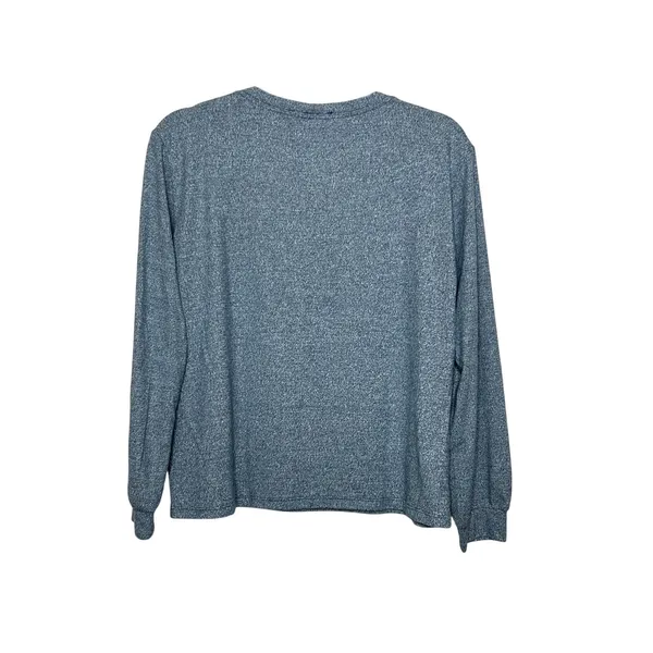Zenana Small Matching Set Heather Blue Jogger Pant Long Sleeve Top - Image 3