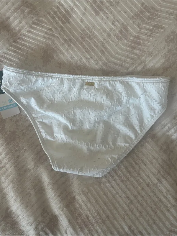 Roxy Girls White Textured Bikini Bottoms - Image 4