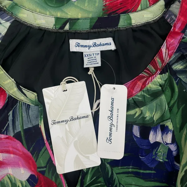 Tommy Bahama Celebration Tropical Floral Maxi Dress Green Size XXS - Image 12