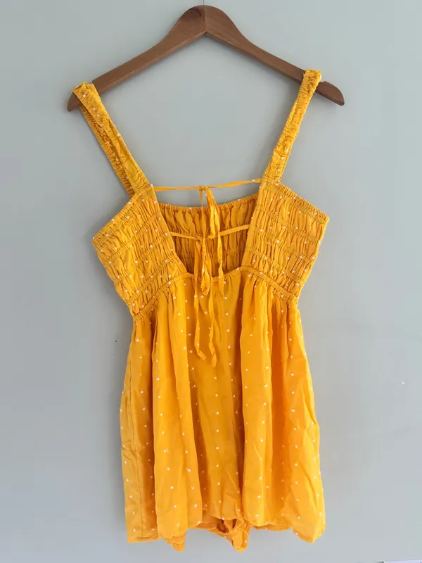 Urban Outfitters yellow polka dot romper S - Image 8