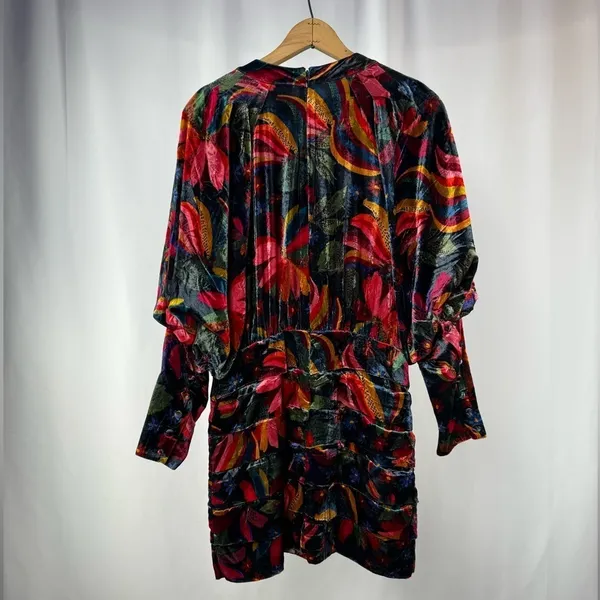 NWT Farm Rio Velvet‎ Dress in Black Banana Sky Size Medium - Image 8