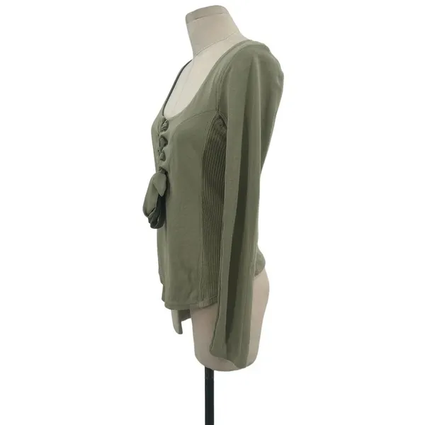 Free People Looking Back Lace-Up Top Sage Green Size Medium‎ - Image 7