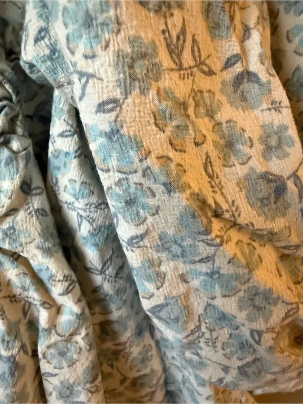 Soft Surroundings Free People Floral Boho Peasant Blouse Puff Sleeve Cottagecore - Image 4