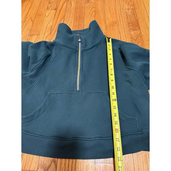 Lululemon Scuba Oversized Funnel Neck Half Zip Storm Teal Size Medium/Large - Image 6