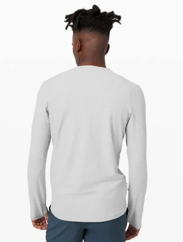 Lululemon Surge Warm Long Sleeve Heathered Sea Salt XL - Image 5