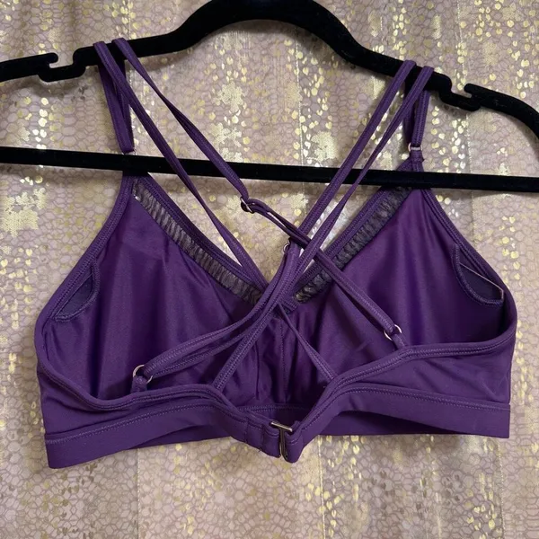 Calia By Carrie Underwood Ruched Purple Blackberry Cordial Swim‎ Top Small - Image 2