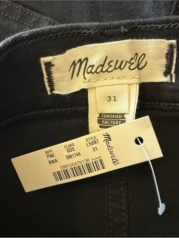 Madewell - NWT Roadtripper High Rise Jean Shorts Bennett Black Sz 31 - Image 7