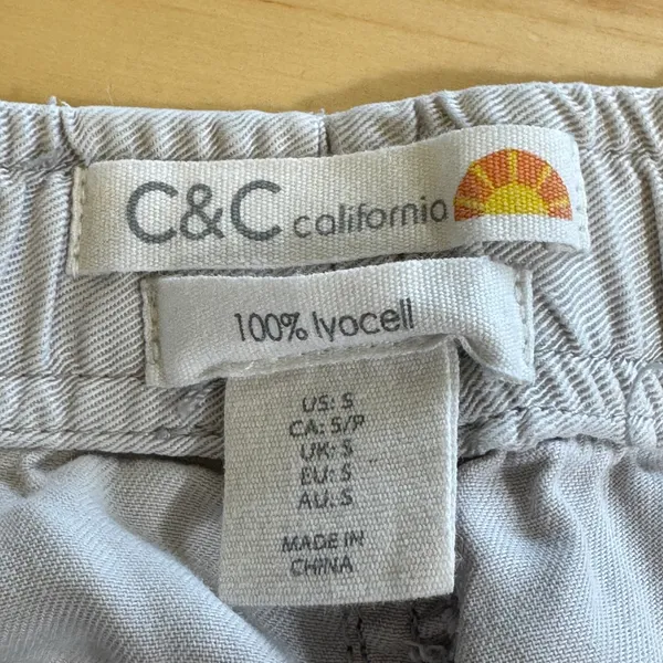 C&C California Women's Lyocell Cargo Jogger Pants Gray Small Utility Relaxed Fit - Image 6