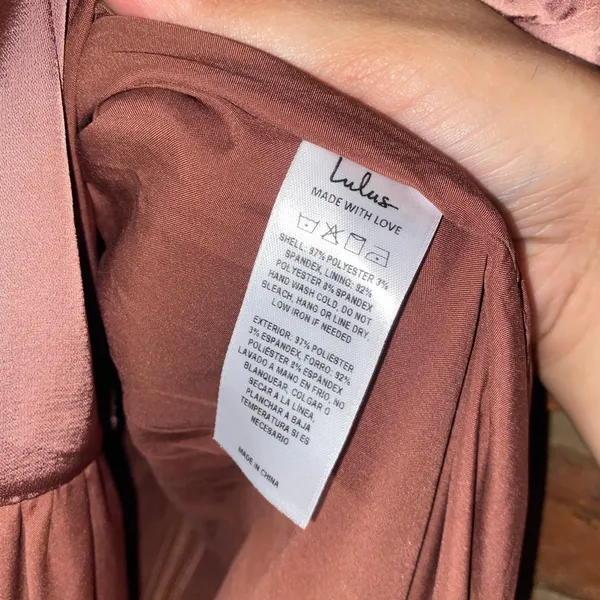 NWOT Lulu's Enchanted Moments Mauve Pink Satin Ruffled High-Low Dress Size XL - Image 8
