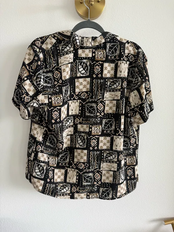 Notations Patterned Button-Up Top - Image 2