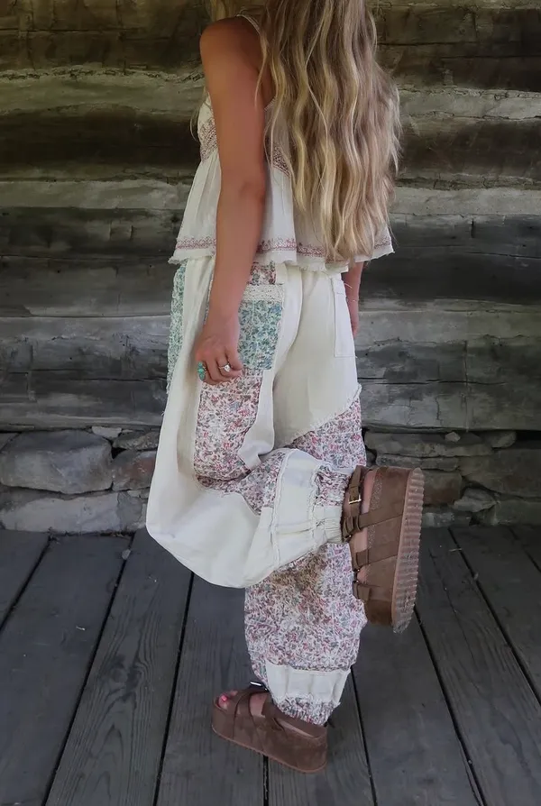 Maddy Jae Patchwork Joggers Multiple - Image 2