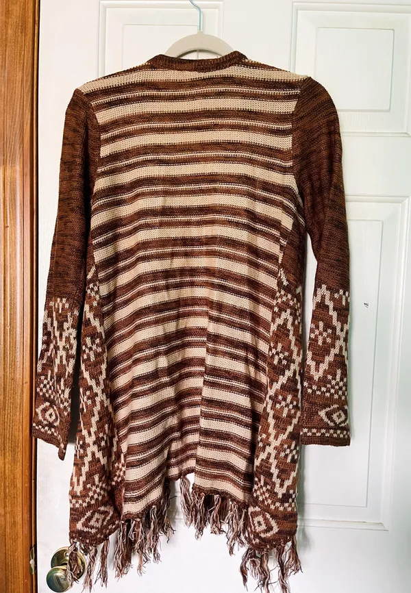 Aztec Cardigan Brown Size M - Image 2