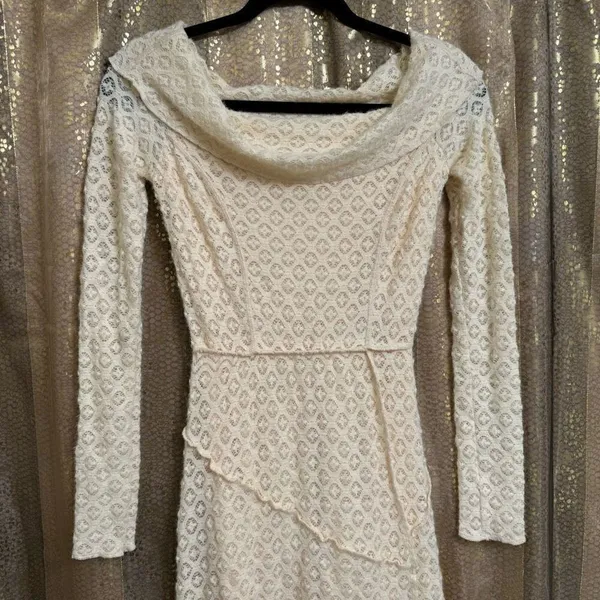 Urban Outfitters Yaya Ivory Soft Off The Shoulder Boho Dress XS NWOT - Image 2