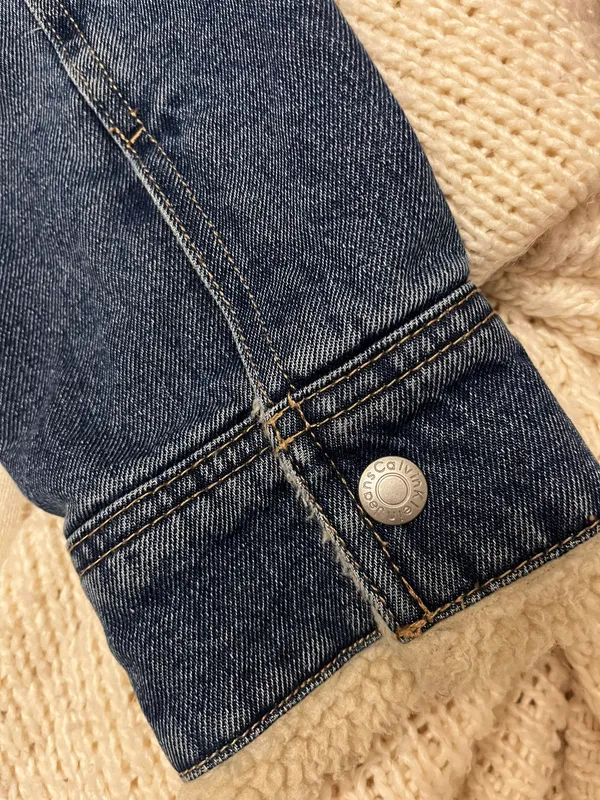 Calvin Klein Jeans Denim Shearling Jacket Jean coat trendy fall - Image 10