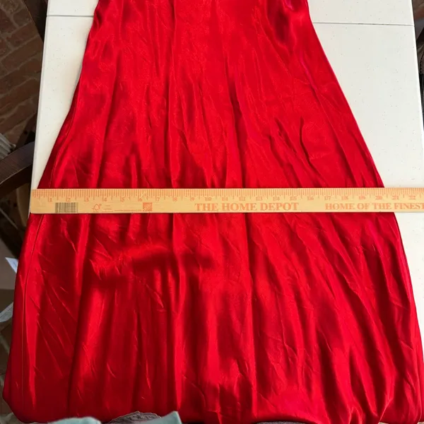 Vintage Y2K Be Smart Red Goth Dress Dark Romance Velvet‎ Rose Midi Maxi Dress - Image 8