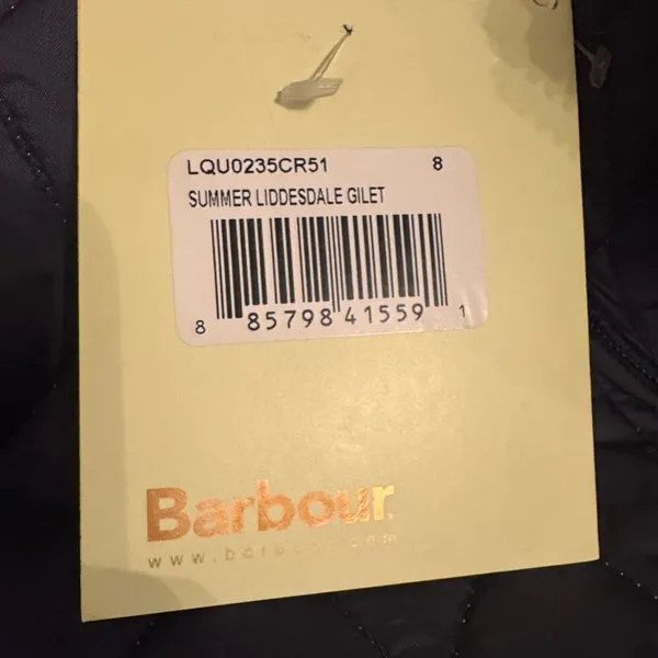 Barbour Summer Liddesdale Gilet Quilted Vest in pearl 4 NWT - Image 5