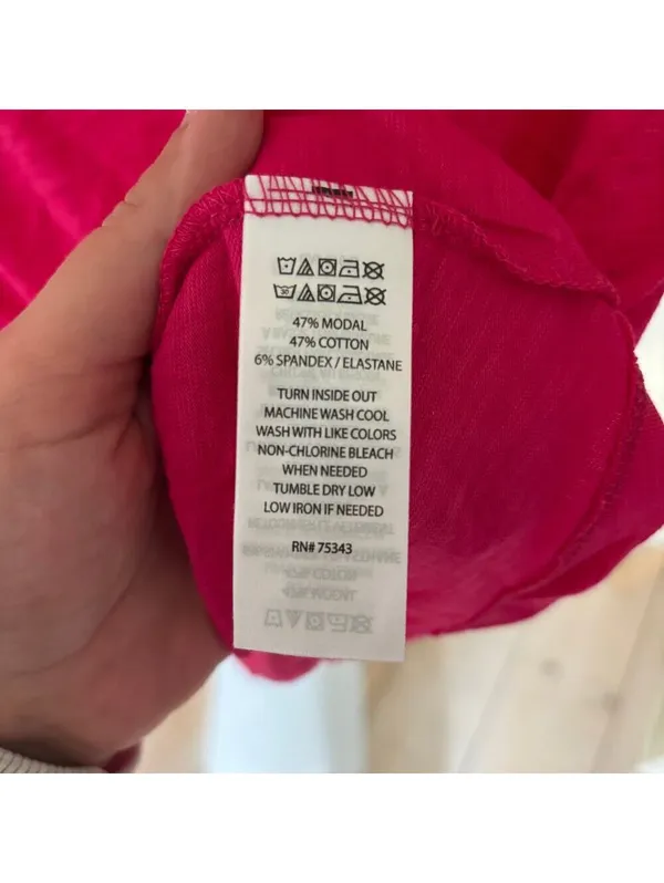 Laura Ashley NWT Women's Hot Pink Short Sleeve Modal Cotton Tee M - Image 5