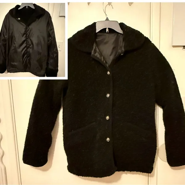 Cozy Black Teddy Jacket Reversible for Women. - Image 10