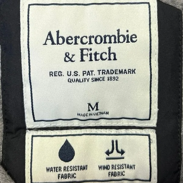 Abercrombie & Fitch Black Long Sleeve Hoodie Hooded Windbreaker Coat Jacket M - Image 3