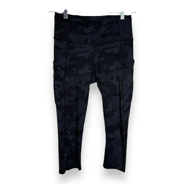 Lululemon Fast Free HR Tight 25" NULUX Size 6 Heritage 365 Camo‎ Coal H3DC 75292 - Image 2