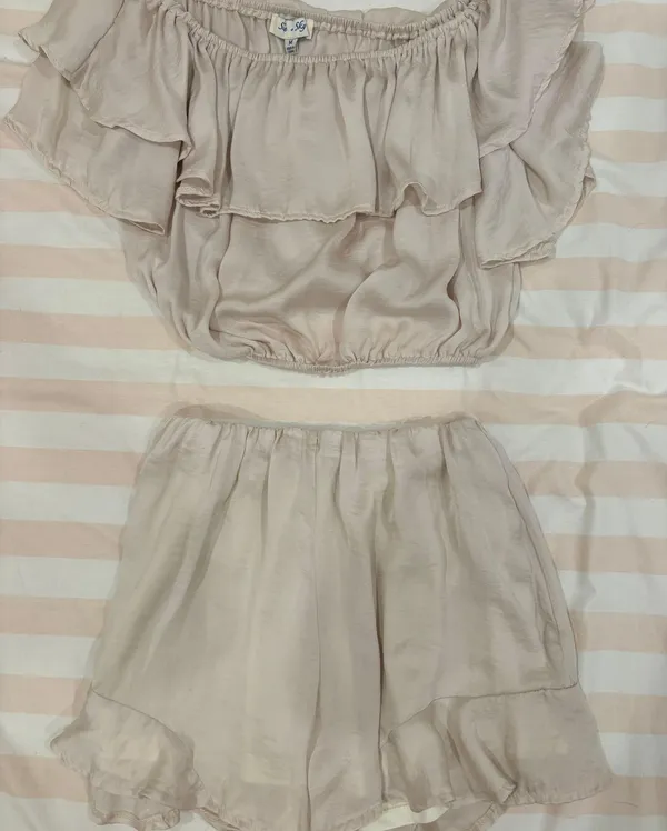 She + Sky Silk Ruffle Set - Image 2