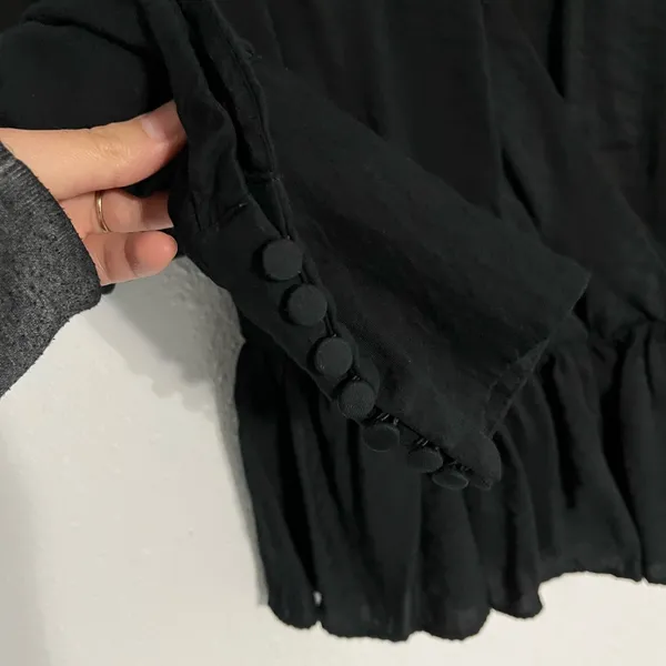 H&M Women’s Black Peplum Blouse Size 2 - Image 4