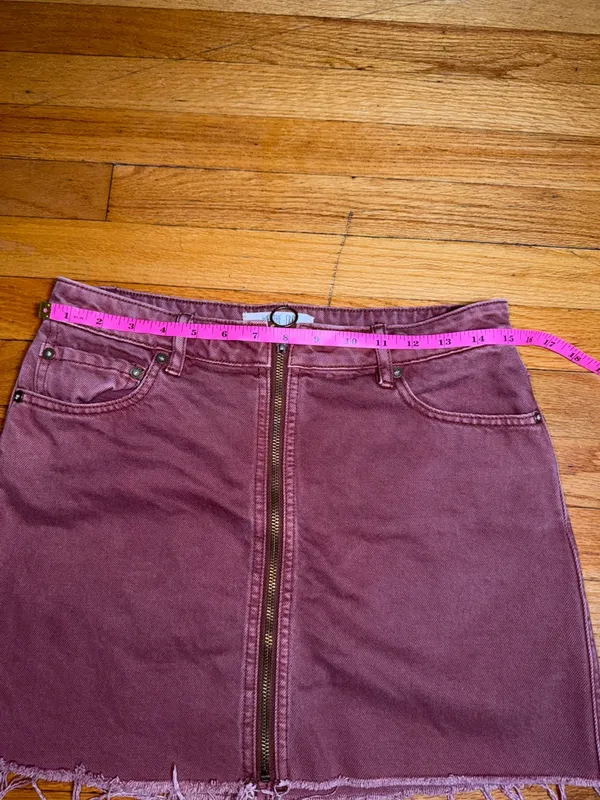 We The Free Rust Brown Front-Zip Raw Hem Mini Skirt - Image 3