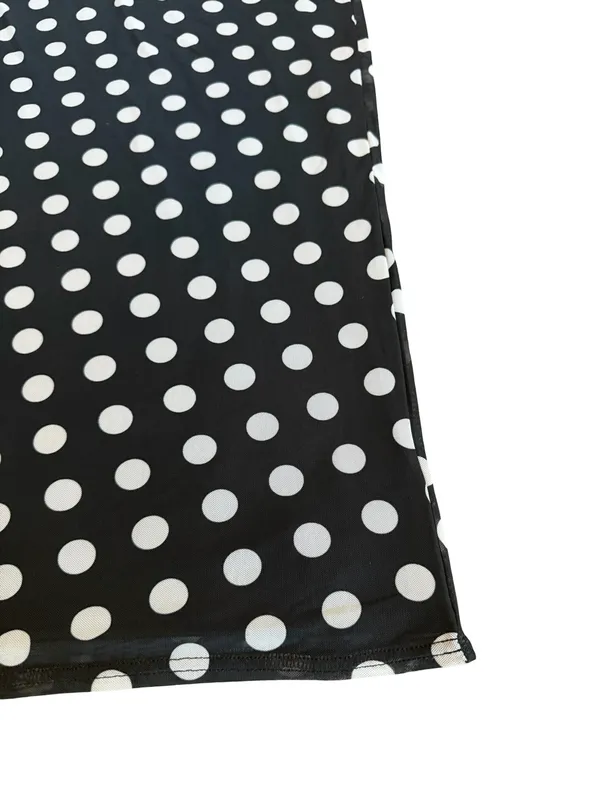 AFRM Black White Polka Dot Maxi Dress Side Slit V Neck Spotted Large Women's NWT - Image 4