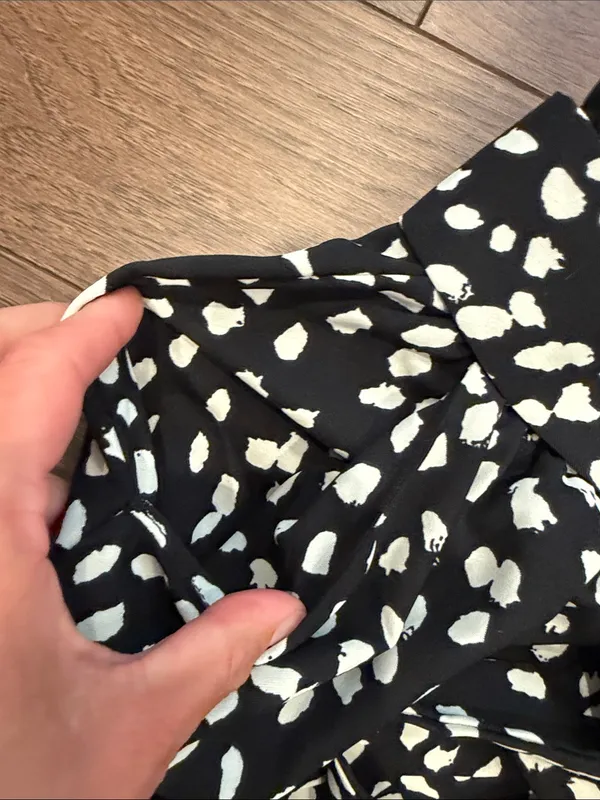 Black & White Printed Paperbag Waist Wide-Leg Pants Size XS - C2-042 - Image 4