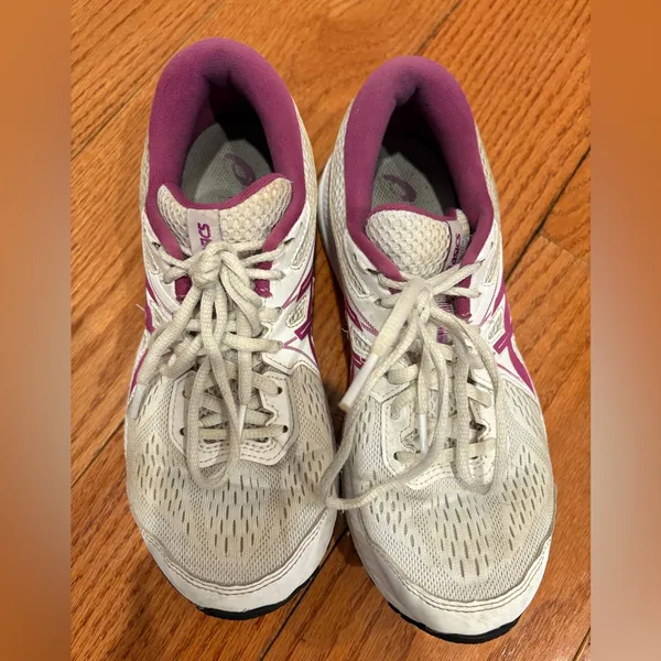 ASICS Gel Contend 7 Running Shoes Women’s 7.5 White Purple Athletic Sneakers - Image 2