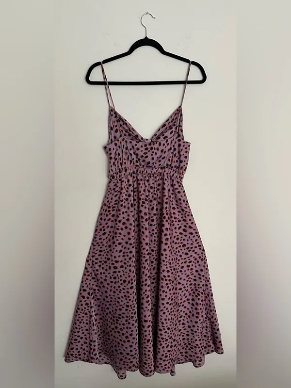 Vici Pink & Black Leopard Print Cutout Knot Maxi Dress Size L - Image 5